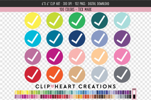 Check Mark Clip Art - 100 Colors: A Versatile Design Asset