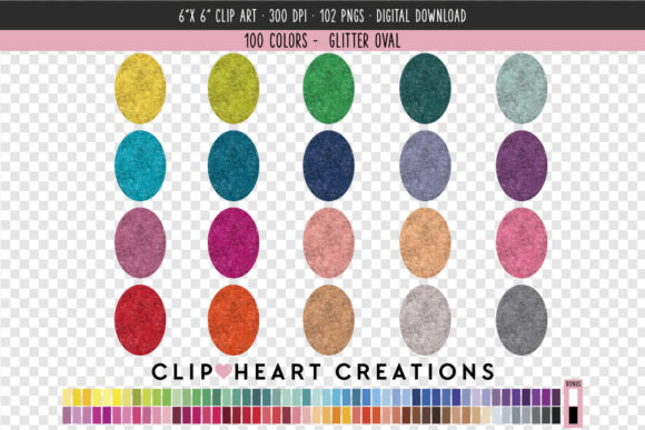 Choosing the Right Visual Assets: An Evaluation of Glitter Oval Clip Art - 100 Colors