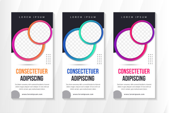 Circle Vertical Banner Black White Design Guide