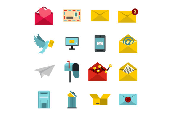 Elevate UI with a Flat Email Icons Set