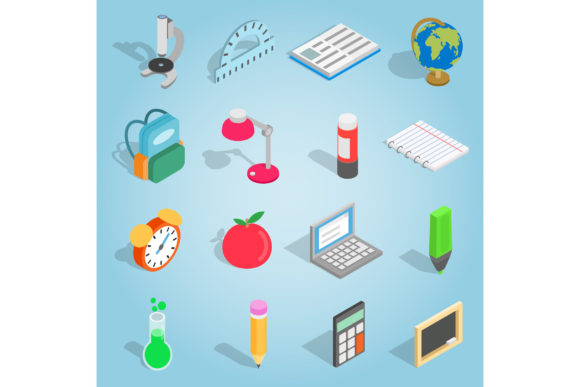 Elevate UI with Isometric 3D School Icons
