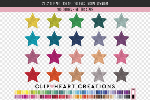 Elevating Visual Identity: The Strategic Role of Glitter Star Clip Art - 100 Colors in Modern Creative Workflows