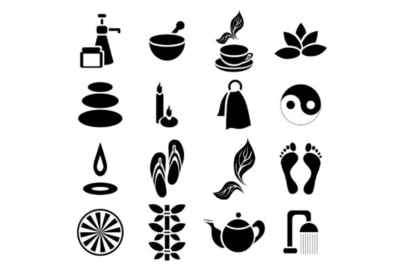 Enhancing Digital Wellness Designs with a Simple Spa Icons Set