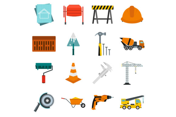 Flat Architecture Icons: A Designer's Toolkit