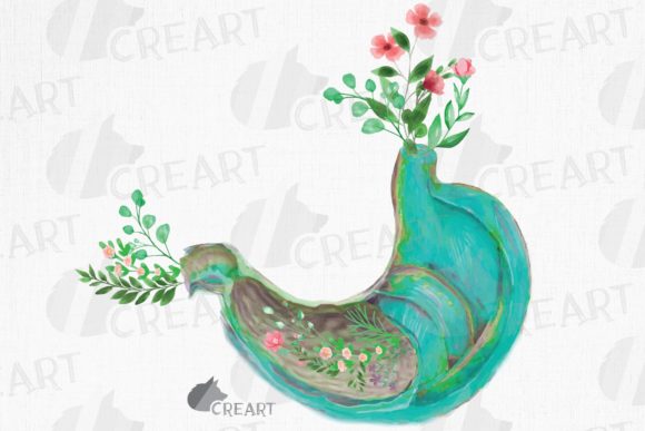 Floral Anatomical Human Stomach Decor Guide