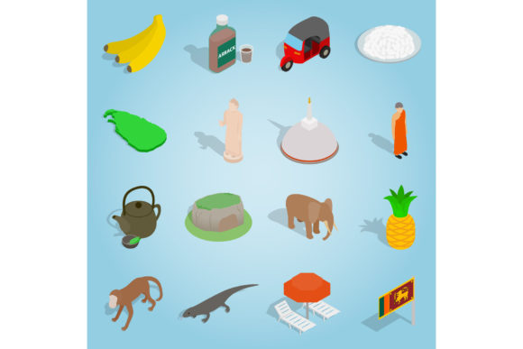 Integrating Sri-lanka Set Icons, Isometric 3d Style into Professional Design Workflows