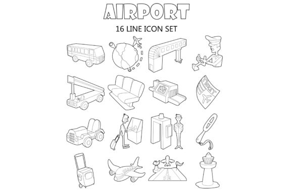 Mastering Visual Clarity with the Airport Set Icons, Outline Style