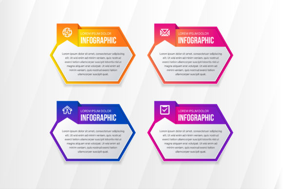 Mastering Visual Storytelling with a Hexagon Infographic Four Step Template