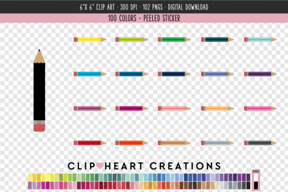 Unlocking Creative Potential with the 100-Color Pencil Clip Art Collection
