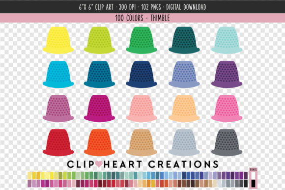 Unlocking Creative Potential with Thimble Clip Art - 100 Colors