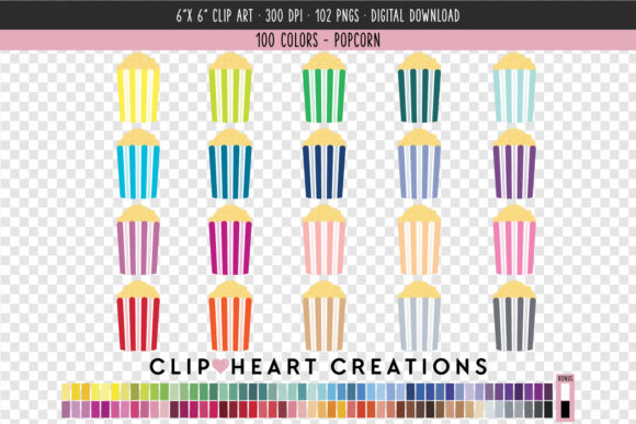 Unlocking Creativity with Popcorn Clip Art - 100 Colors